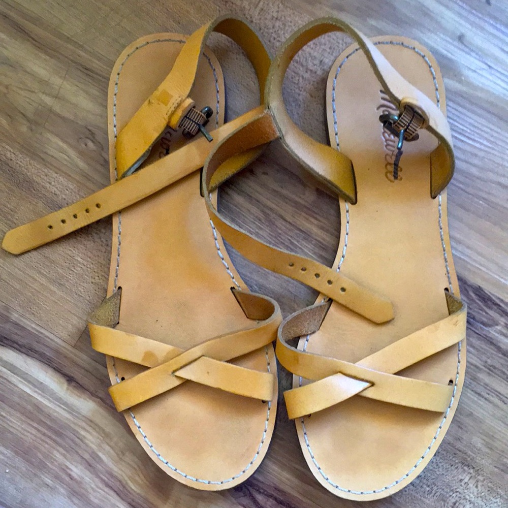 Madewell Sandals Tan Leather Criss Cross 6.5 or 7